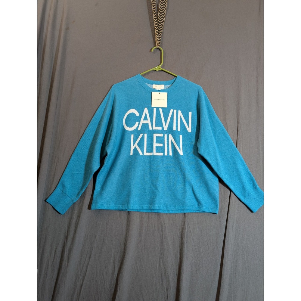 Calvin Klein Teal Pullover Sweater Size‎ Large Long Sleeve